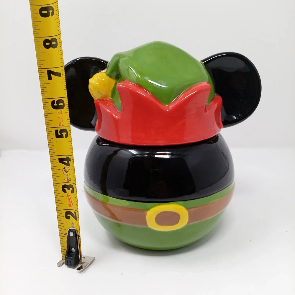 Disney Mickey Mouse Elf Christmas Cookie Jar Zrike Brands Ceramic Holiday Decor